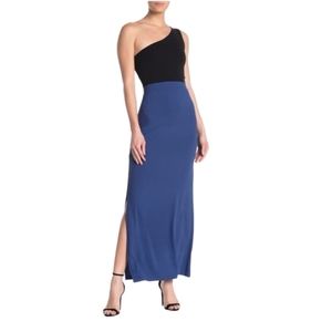 Nordstrom Know One Cares Side Slit Maxi Skirt Blue Small